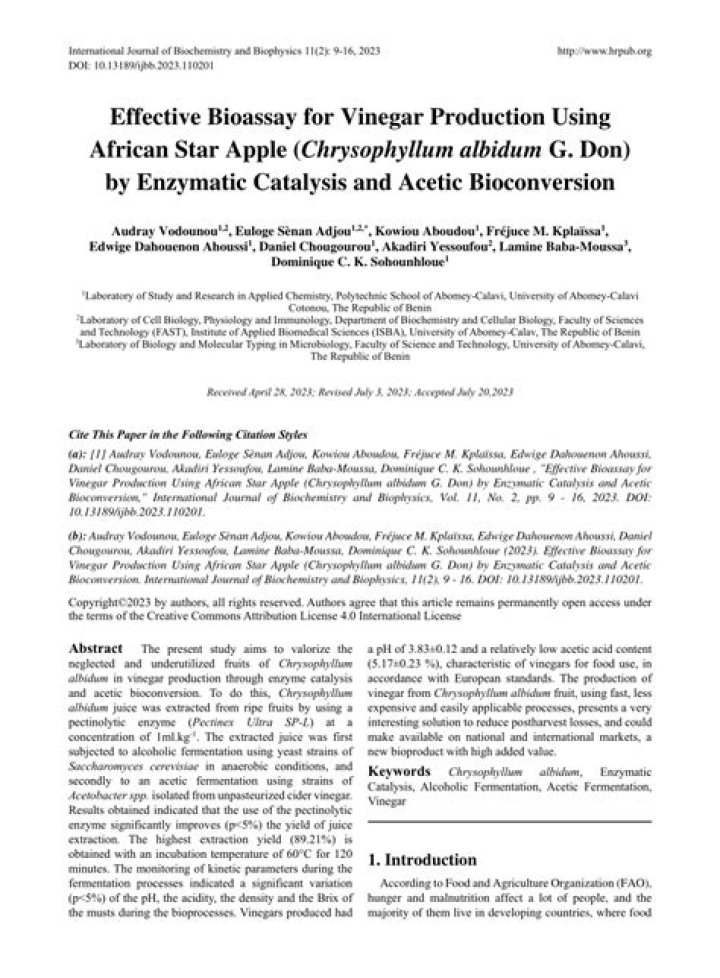 EXTRACTION OF OIL FROM AFRICAN STAR APPLE (CHRYSOPHYLLUM AFRICANUM) SEED USING SOLVENT EXTRACTION