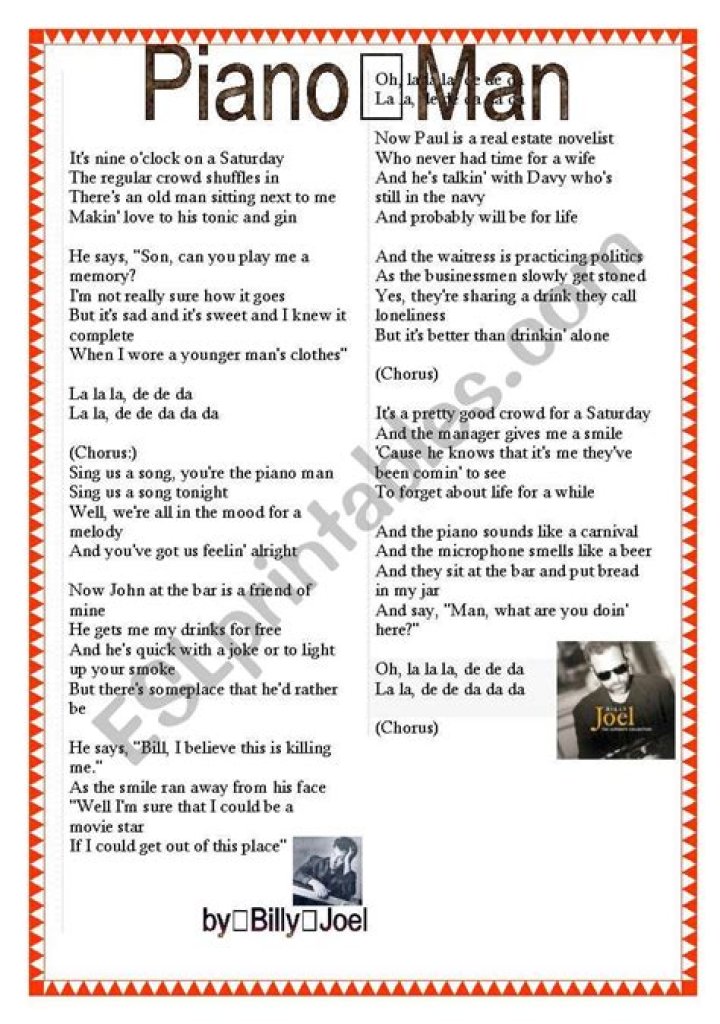 The Ultimate Piano Man Lyrics: Sing Along To Billy Joel's Classic